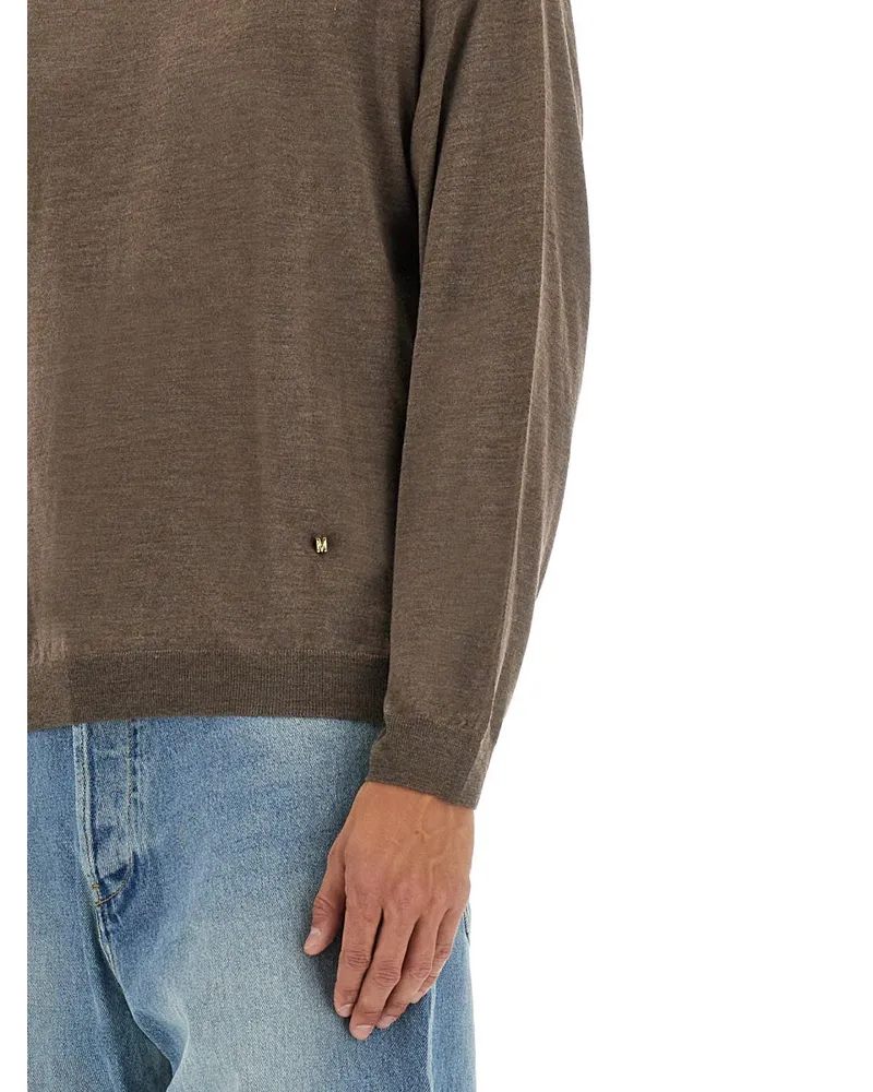 Moschino Virgin Wool and Silk Sweater — Brown Brown