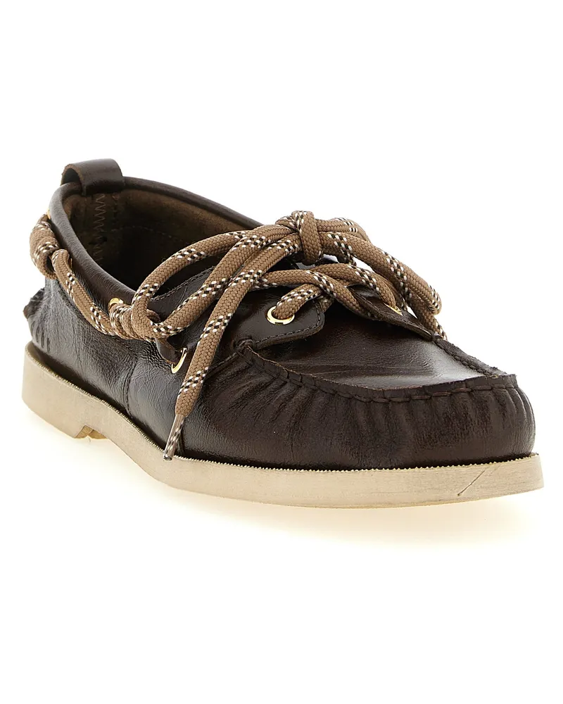 Golden Goose Men's Brown Cowhide Slip-On Loafers Brown