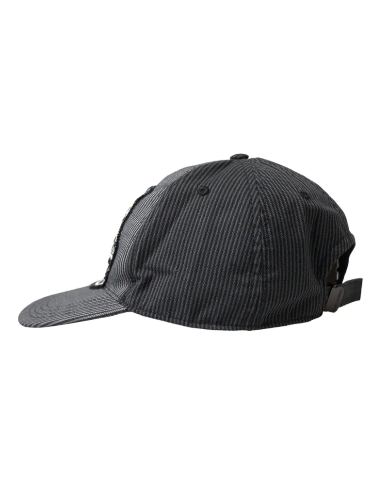 Dolce & Gabbana Black Cotton Embellished Baseball Hat Men Black