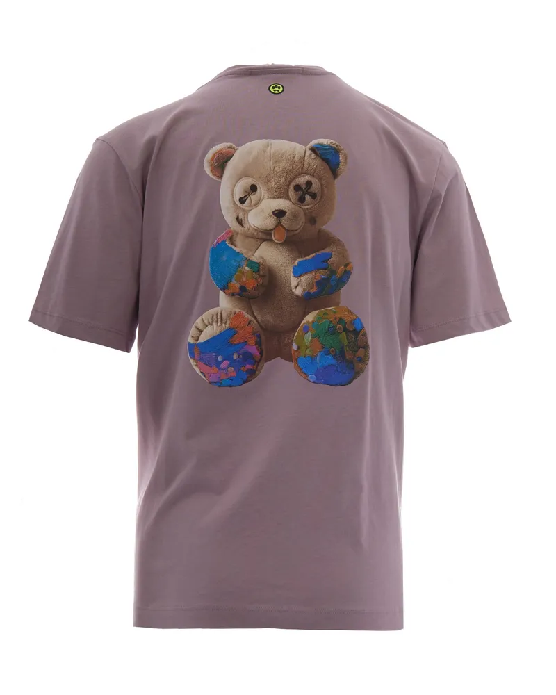 BARROW Men T-Shirt Bear Smoke Pink Cotton T-Shirts And Polos Purple