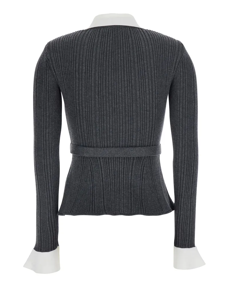 Self-Portrait Women's Cardigan Grey Tops Top Gray