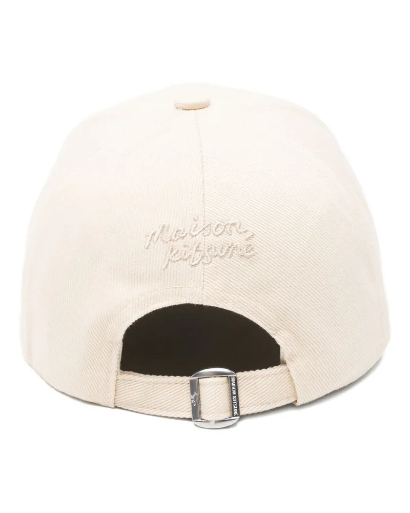 Kitsuné Fox Head Embroidered Baseball Cap — Ivory Ivory