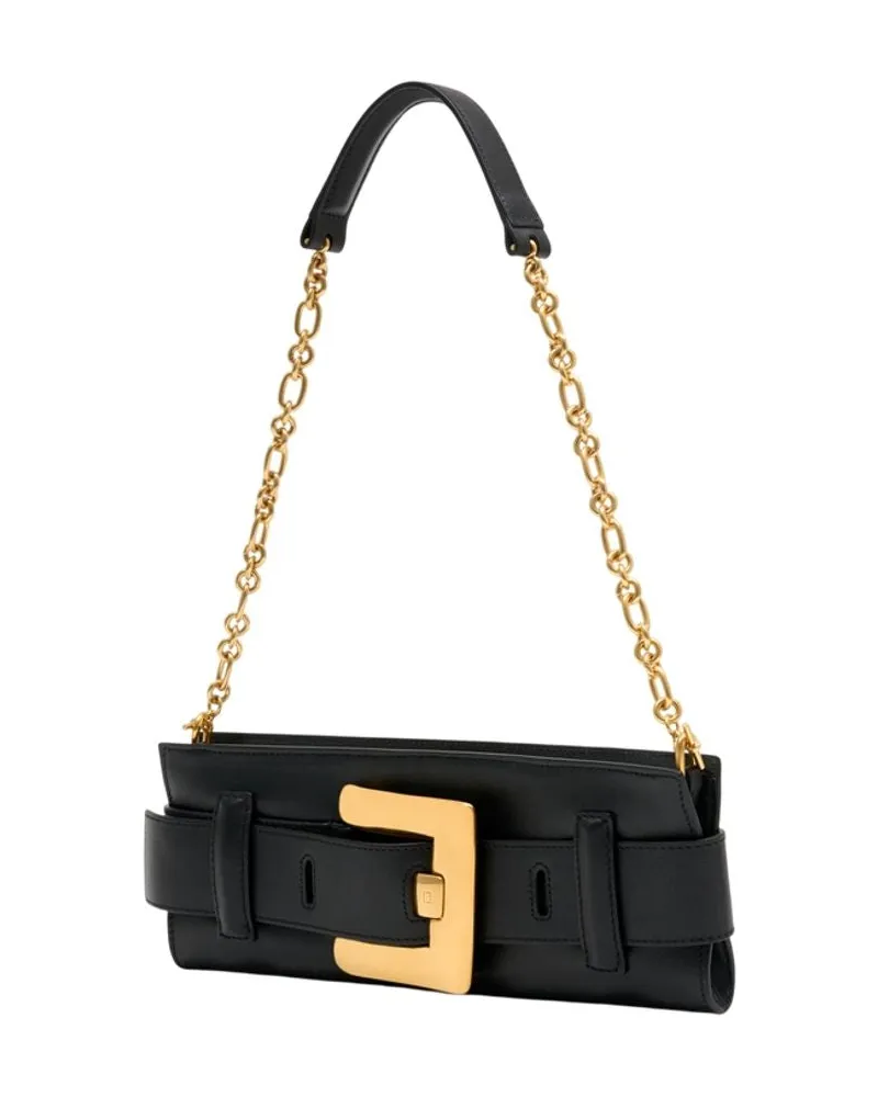 Balmain Women's Anthem Shoulder Bag -  Leather Black Calfskin Shoulder-Hobo-Bags Black