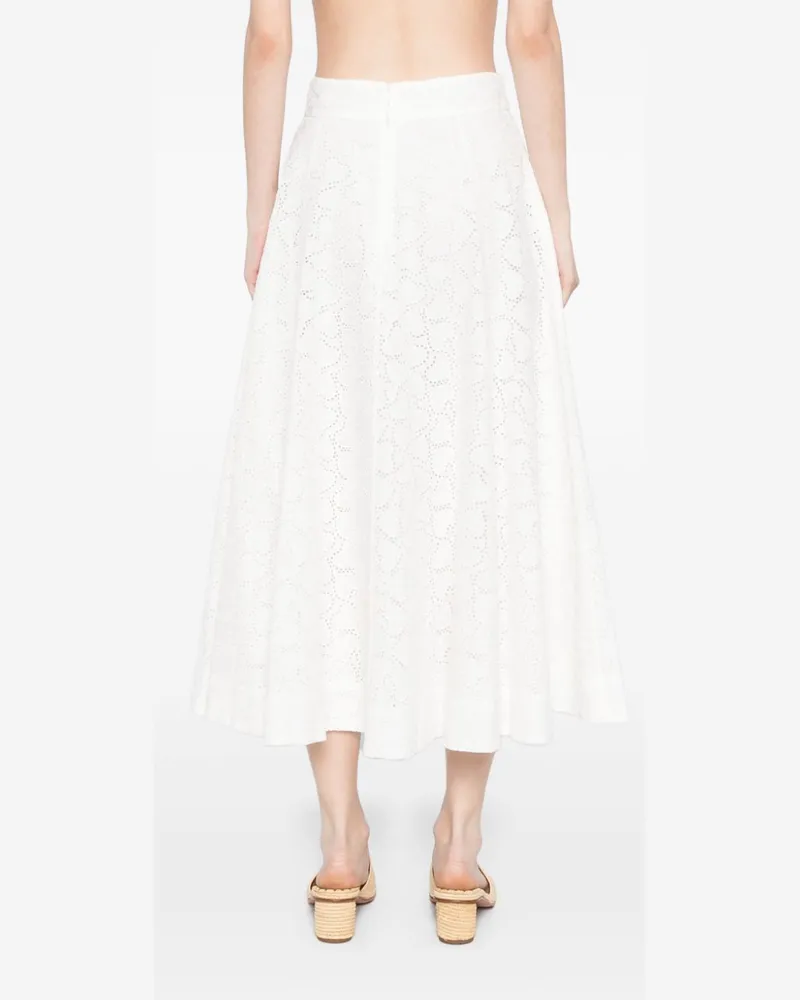 Zimmermann Crush Midi Skirt — White White
