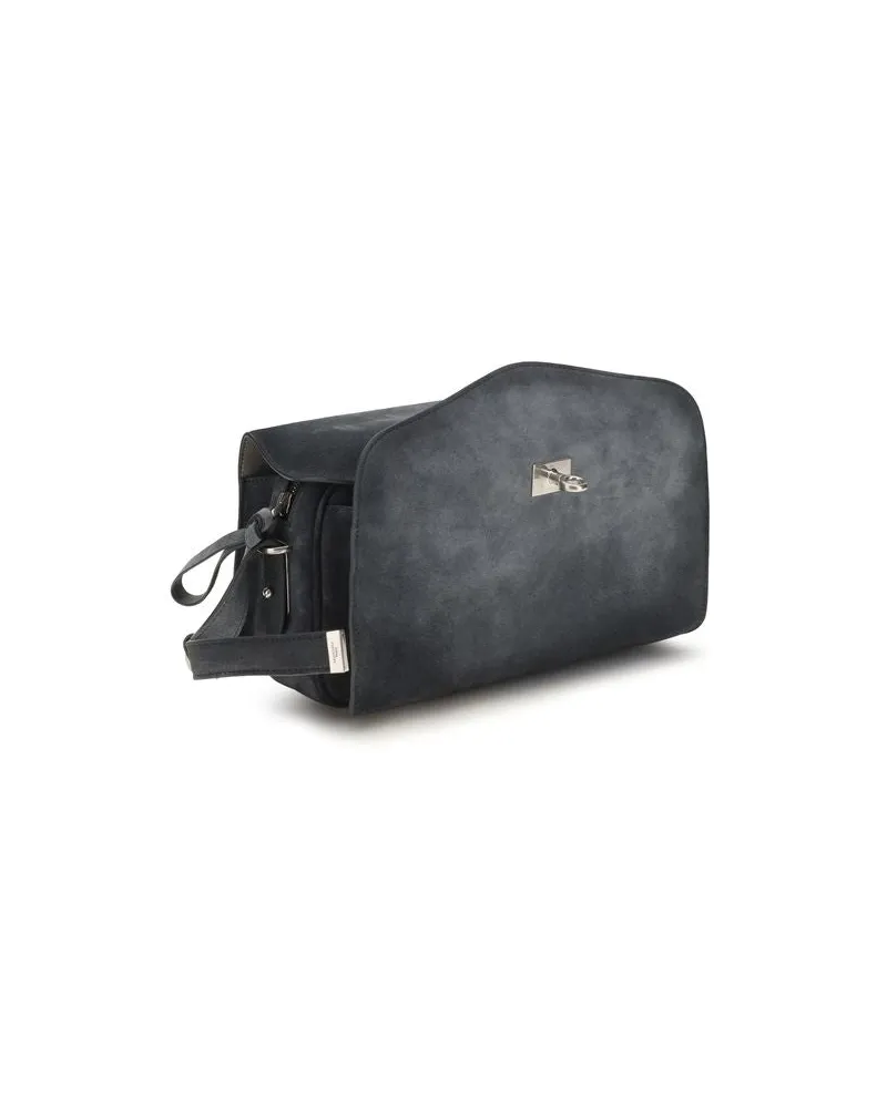 Balenciaga Suede Shoulder Bag — Blue Blue