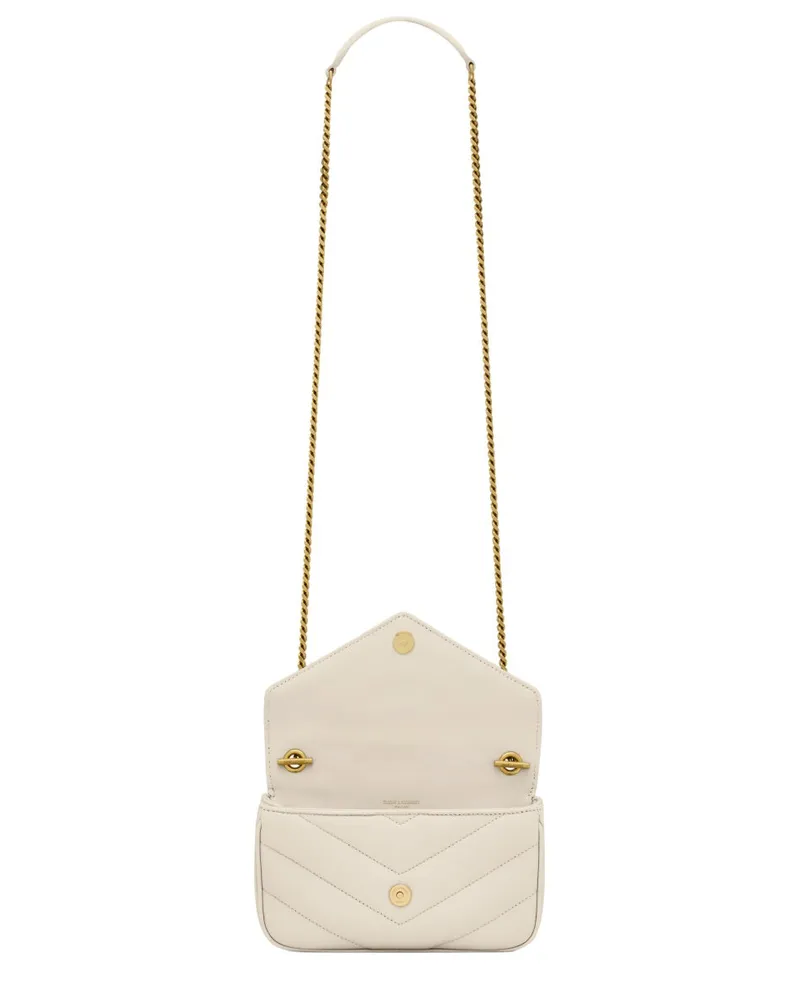 Saint Laurent Loulou Mini Shoulder Bag — White White