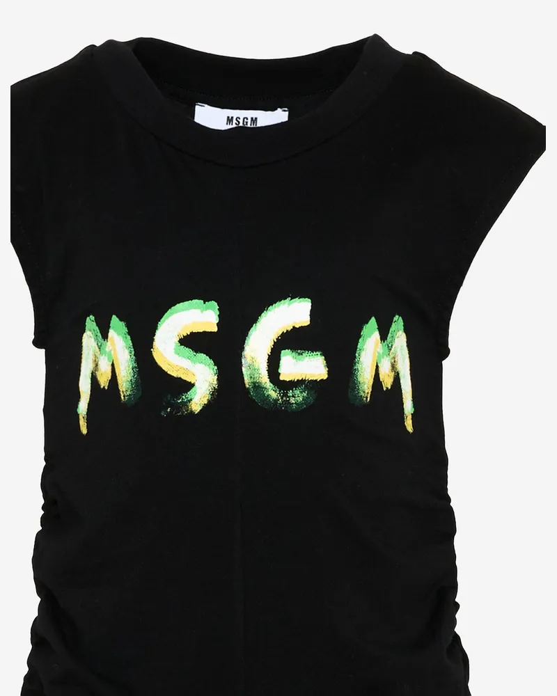 MSGM Girls' Dress Cotton Black Black