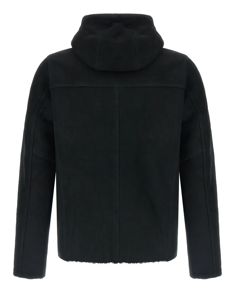 Giorgio Brato Velour Lambskin Shearling-Lined Hoodie — Black Black