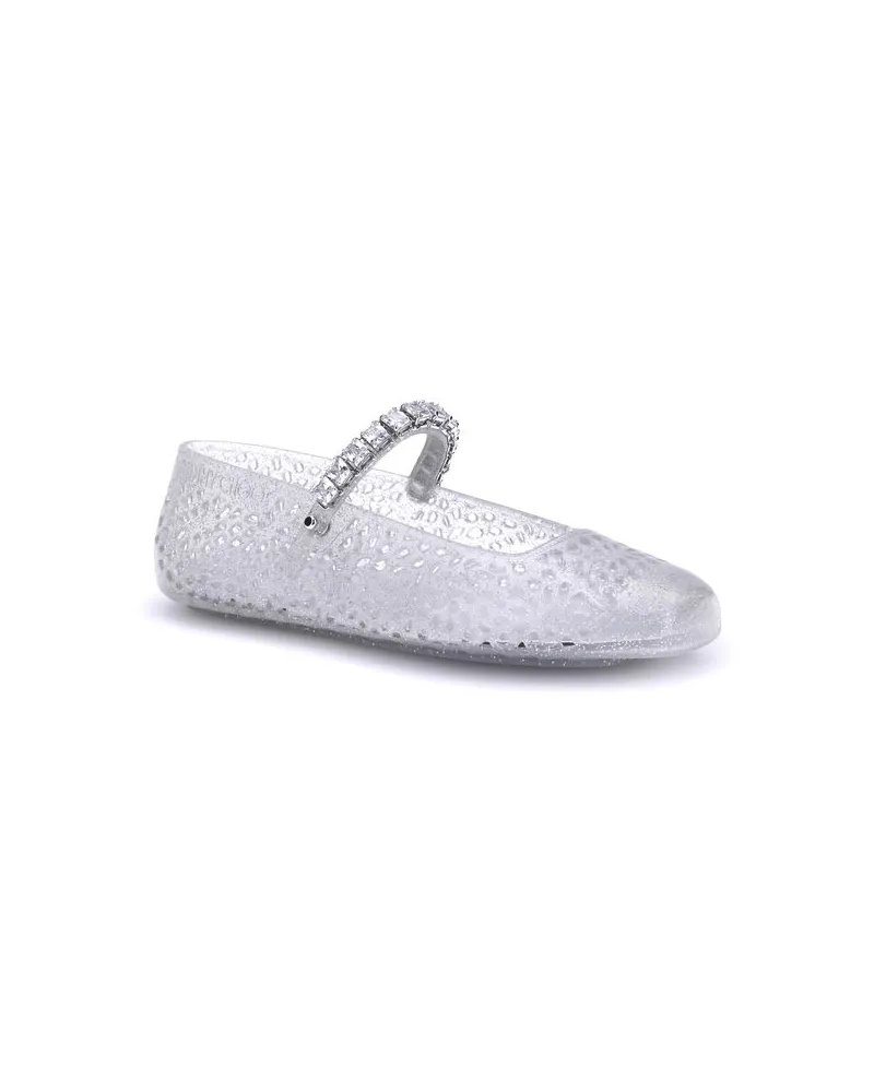 Jimmy Choo Women's White Polyurethane Ballet Flats Clear