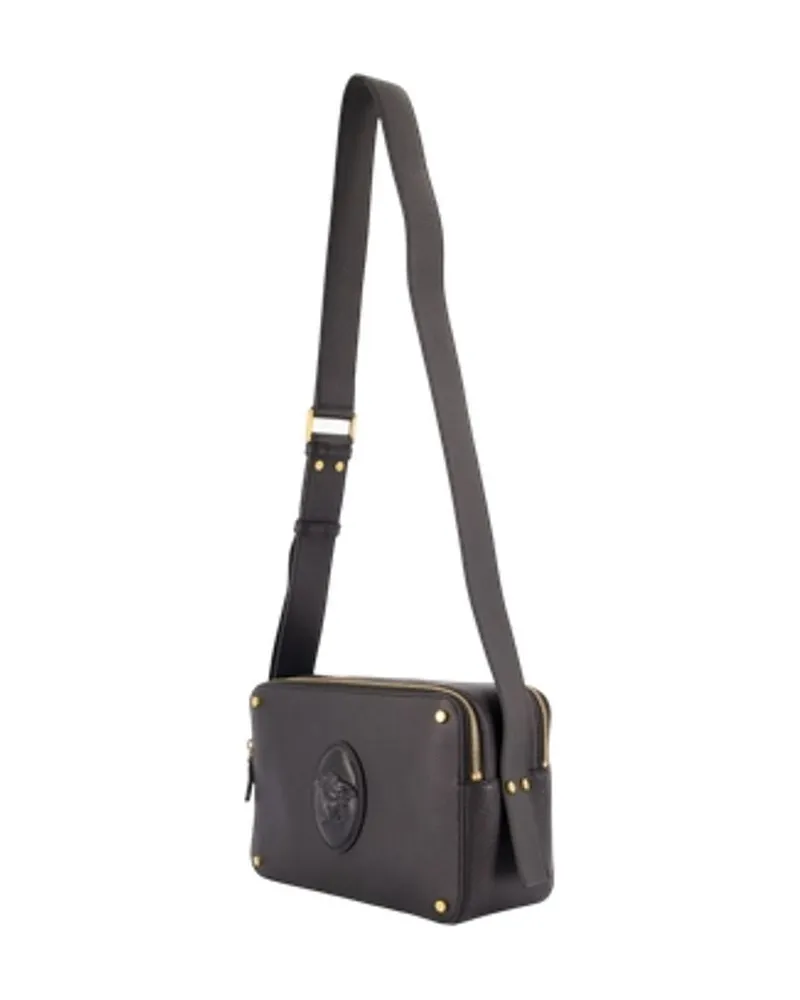 Versace Women's Camera Purse -  Leather Black Calfskin Bags Handbags-Purses Black