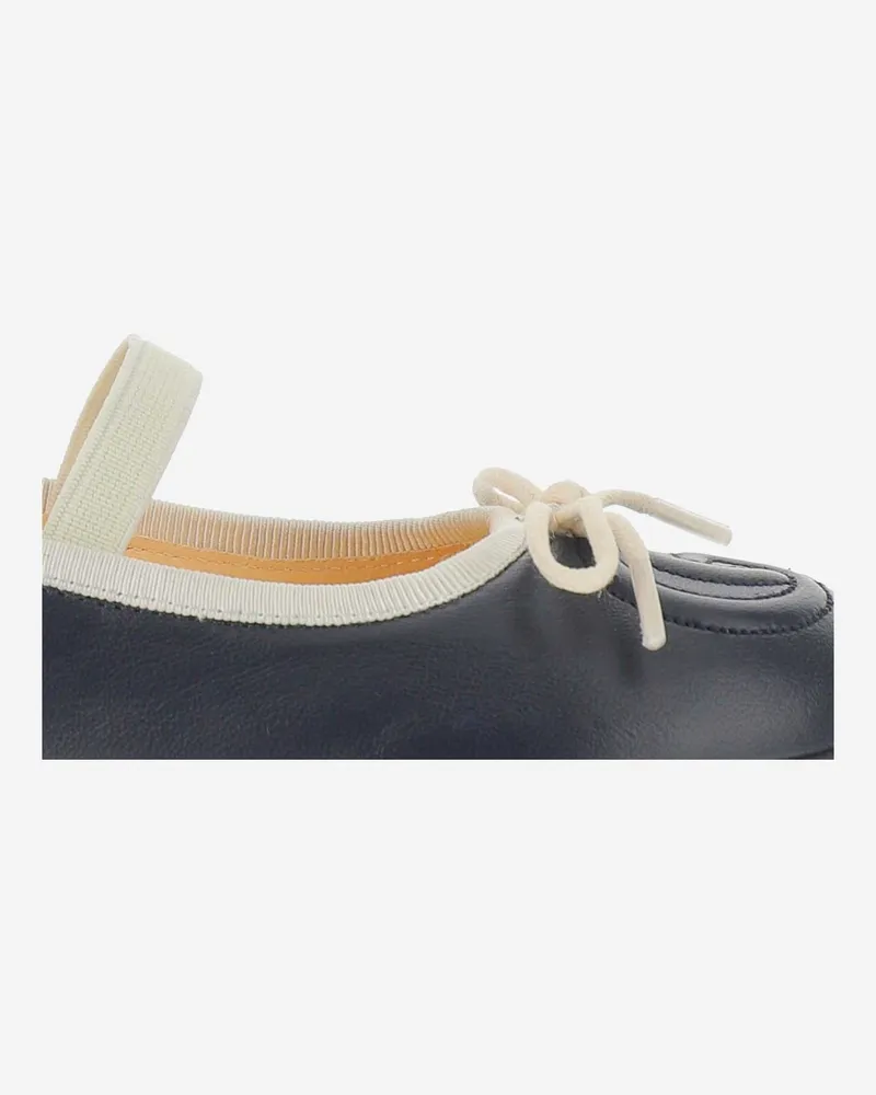 Gucci Girls' Ballet Flats Lambskin Navy Ballerinas Flat Shoes Navy