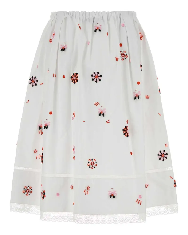 Prada Women's White Poplin Skirt Bianco Exterior: Cotton Gonne White
