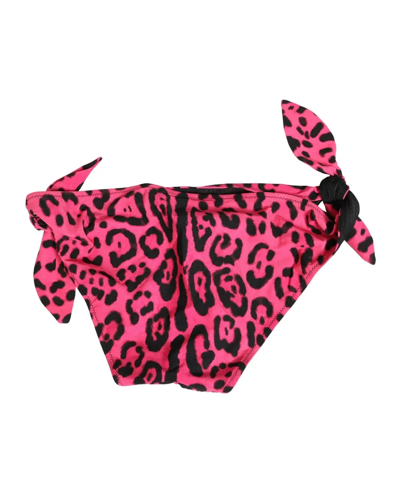 Dolce & Gabbana Women Pink Leopard Print Bikini Bottom Beachwear Swimwear Nylon Elastane Clothing Pink