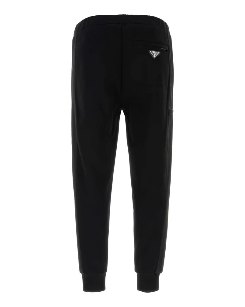 Prada Men's Black Cotton Blend Joggers F0806 Pantaloni Black