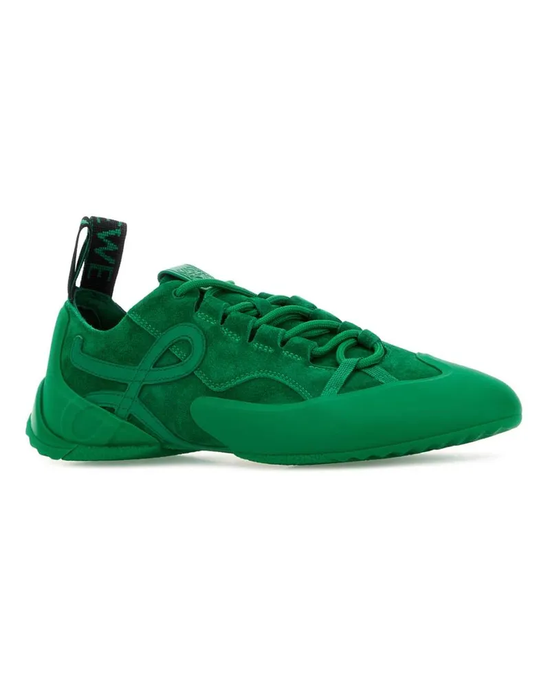 Loewe Women's Green Suede Grip Sneakers Jungle Green