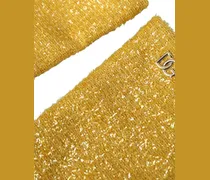 Women Gold Lurex Fantasia Mid Arm Length Gloves
