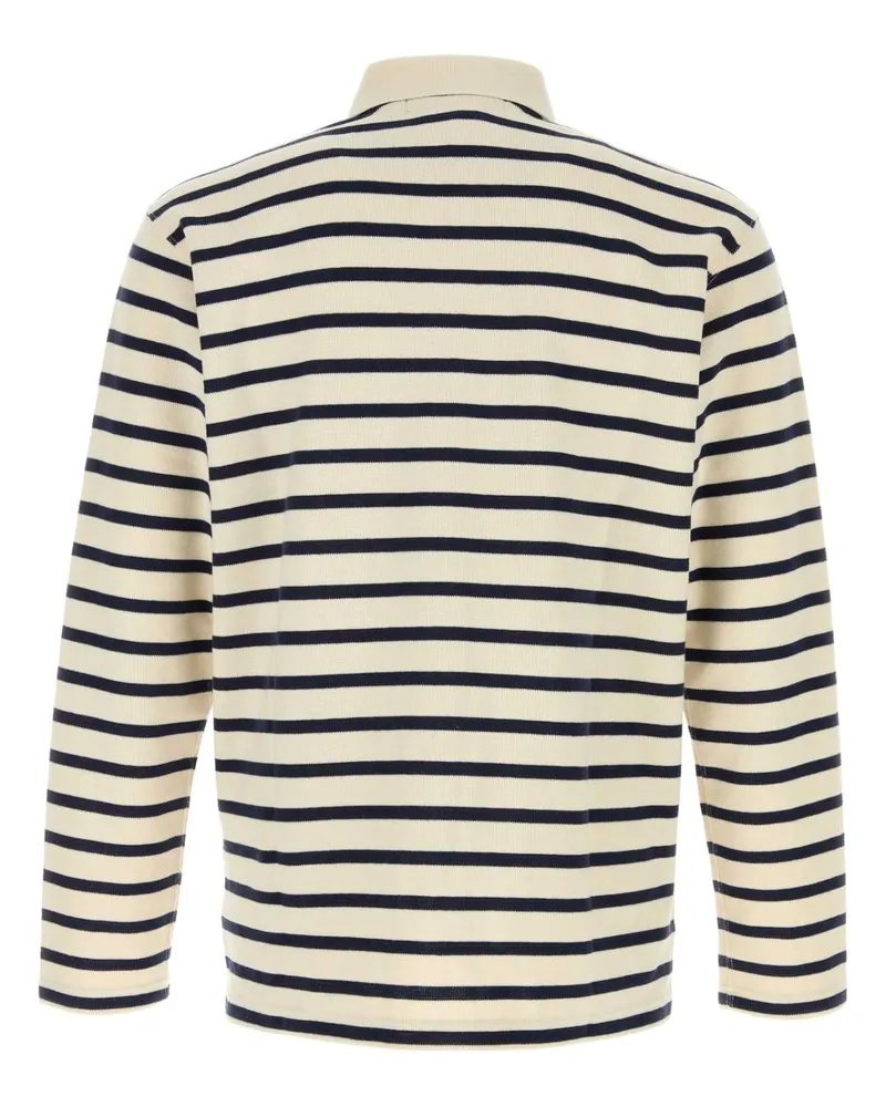 Junya Watanabe Men's Embroidered Cotton Oversize Polo Shirt Ntrlnavy Navy