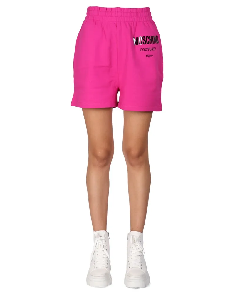 Moschino Vinyl Logo Shorts — Purple Purple