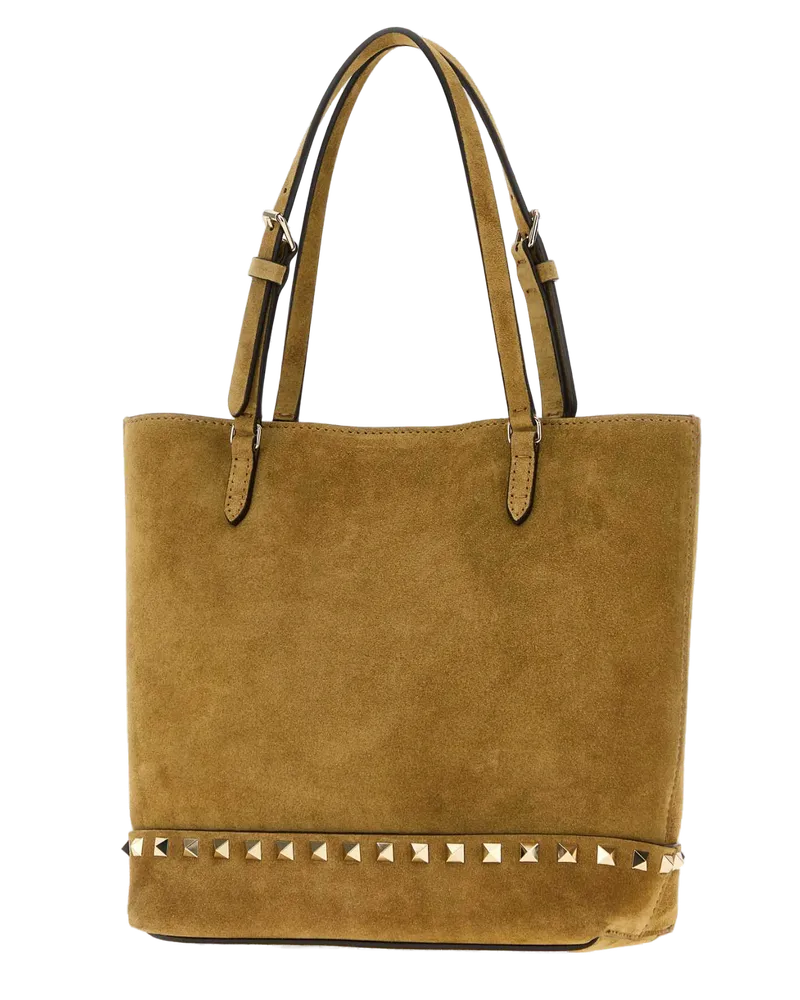 Valentino Garavani Suede Tote Bag — Beige Beige