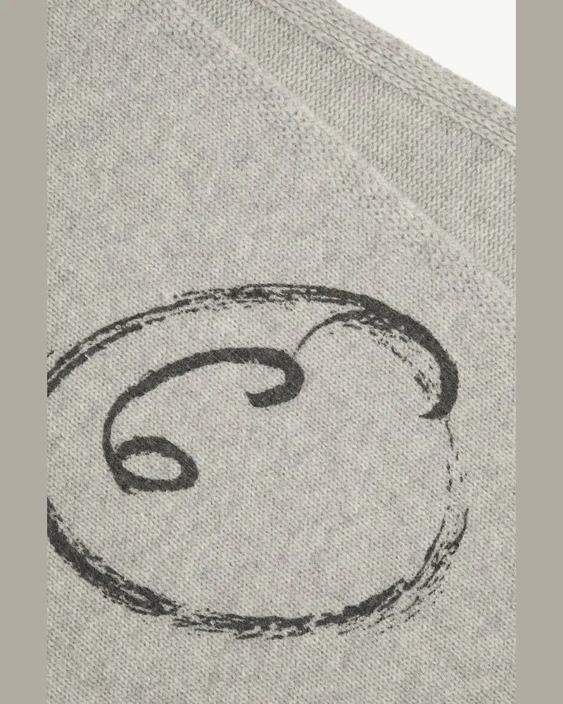 Maison Margiela Logo-Print Wool Scarf — Gray Gray