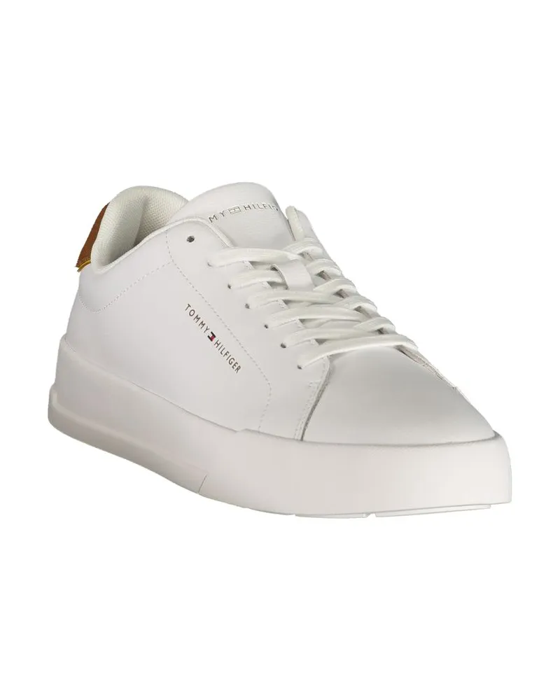 Tommy Hilfiger Lace-Up Leather Sneaker — White White