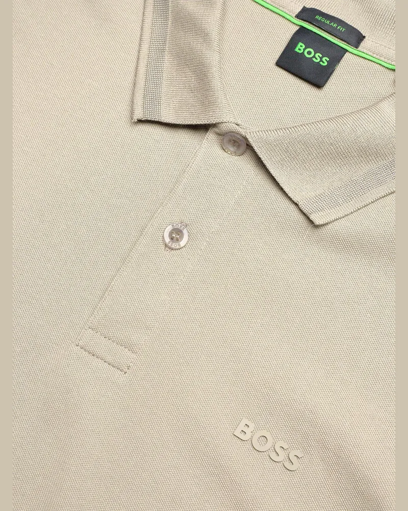 HUGO BOSS Cotton Polo — Beige Beige