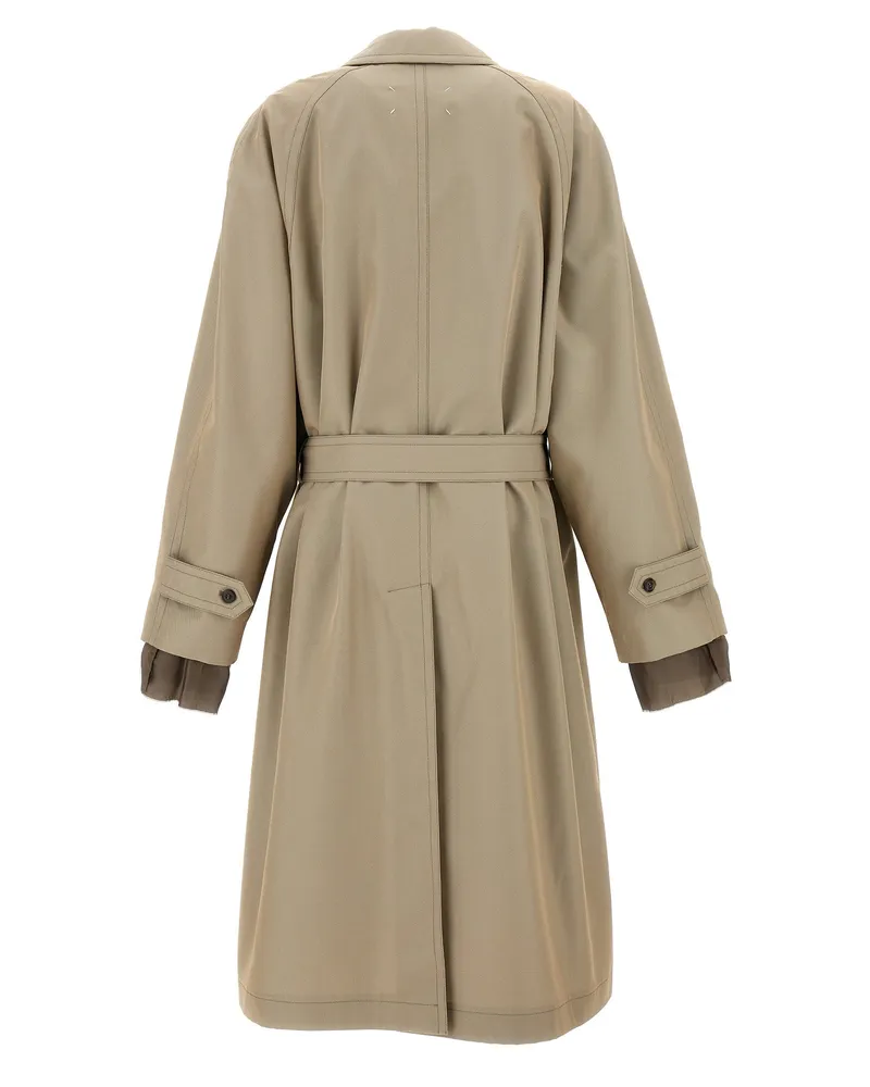 Maison Margiela Cotton Blend Trench Coat — Beige Beige