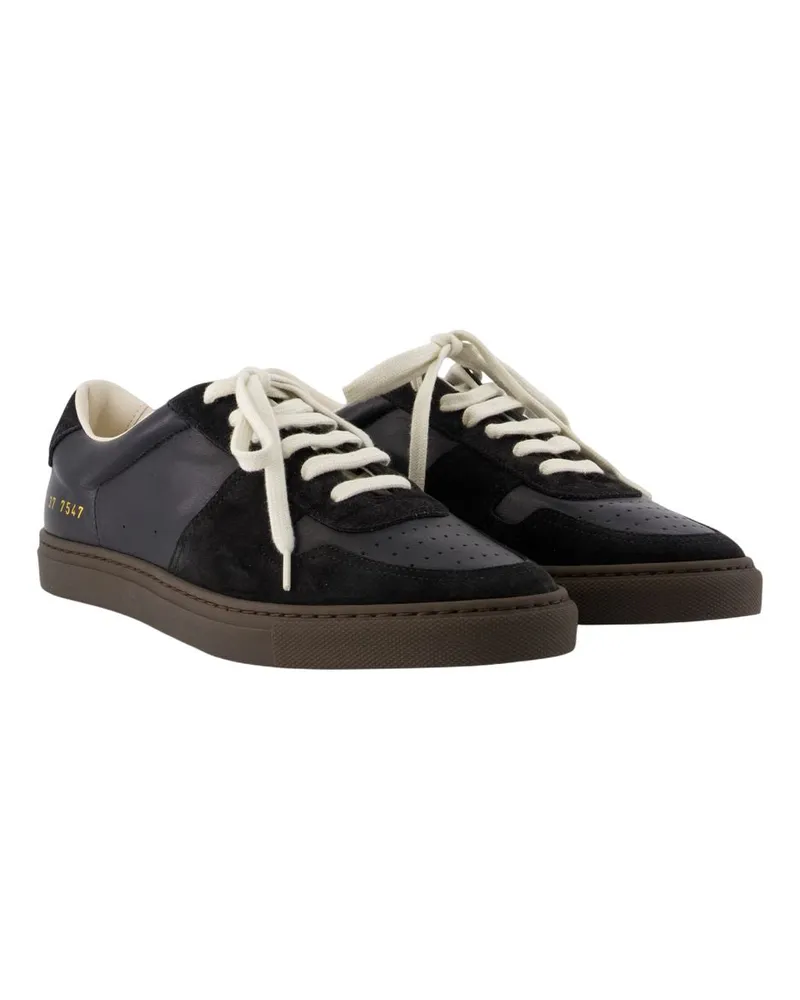 Common Projects Women's Bball Slim Sneakers -  Leather Black Calfskin Shoes Black