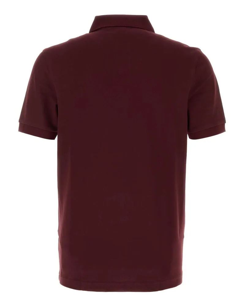 Fred Perry Men's Burgundy Piquet Polo Shirt Oxblood Exterior: Cotton Camicie Burgundy
