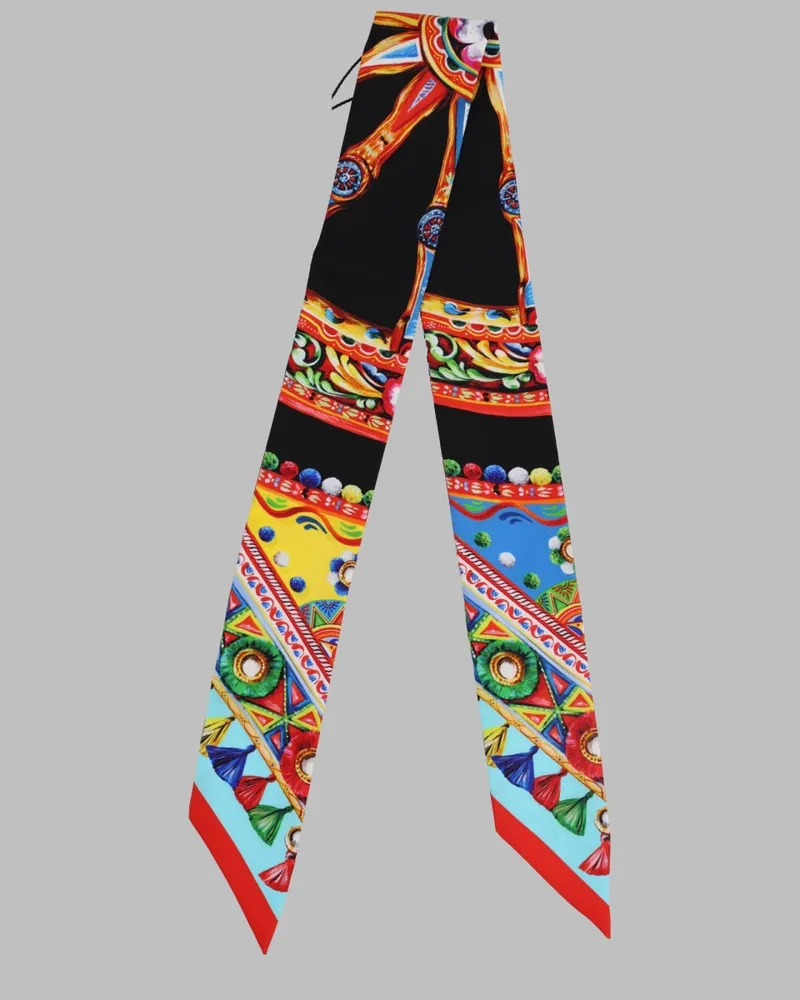 Dolce & Gabbana Silk Twill Bandeau Scarf — Multicolor Multicolor
