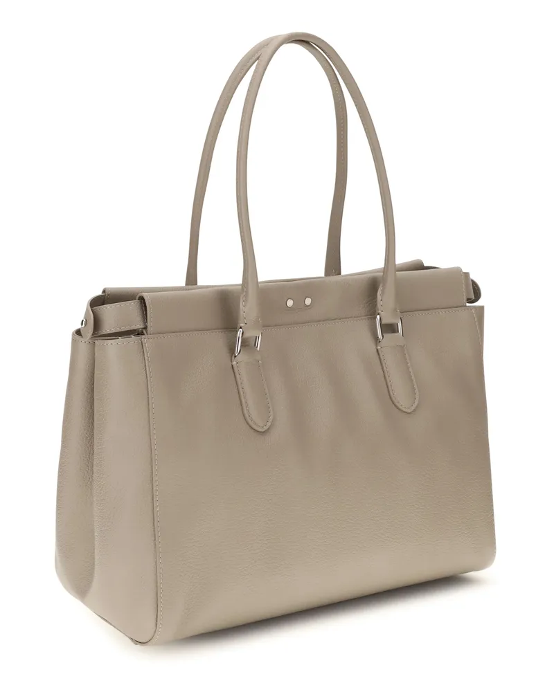 Fendi Peekaboo Calfskin Leather Tote Bag — Taupe Taupe