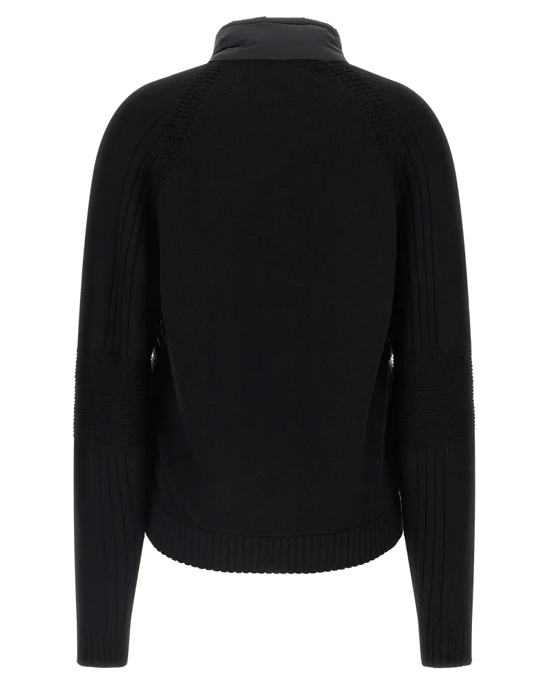 Moncler Quilted Wool-Blend Down Jacket — Black Black