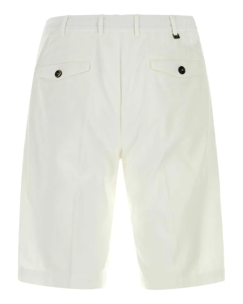 PT TORINO Men's White Stretch Corduroy Bermuda Shorts N010 Exterior: Cotton Elastane White