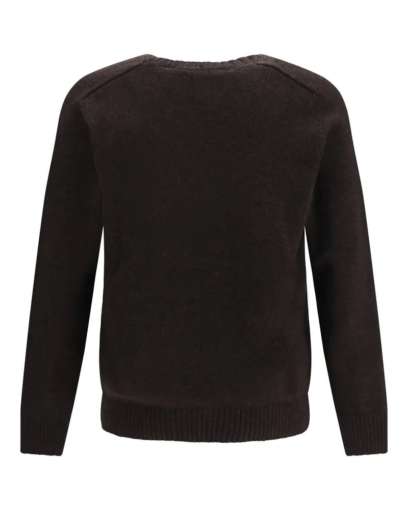 Brooksfield Men's Crewneck Sweater Moro Fleece Wool Ovis Aries Brown