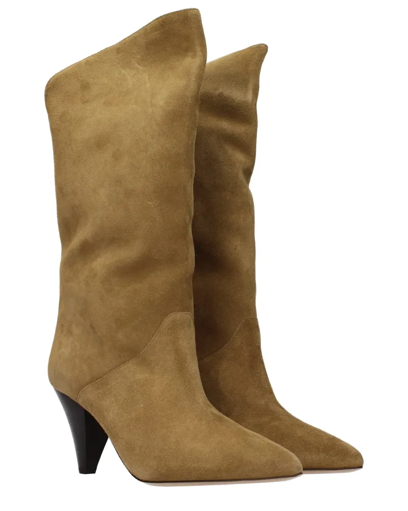 Isabel Marant Women's Brown Leather High Heel Boots Brown