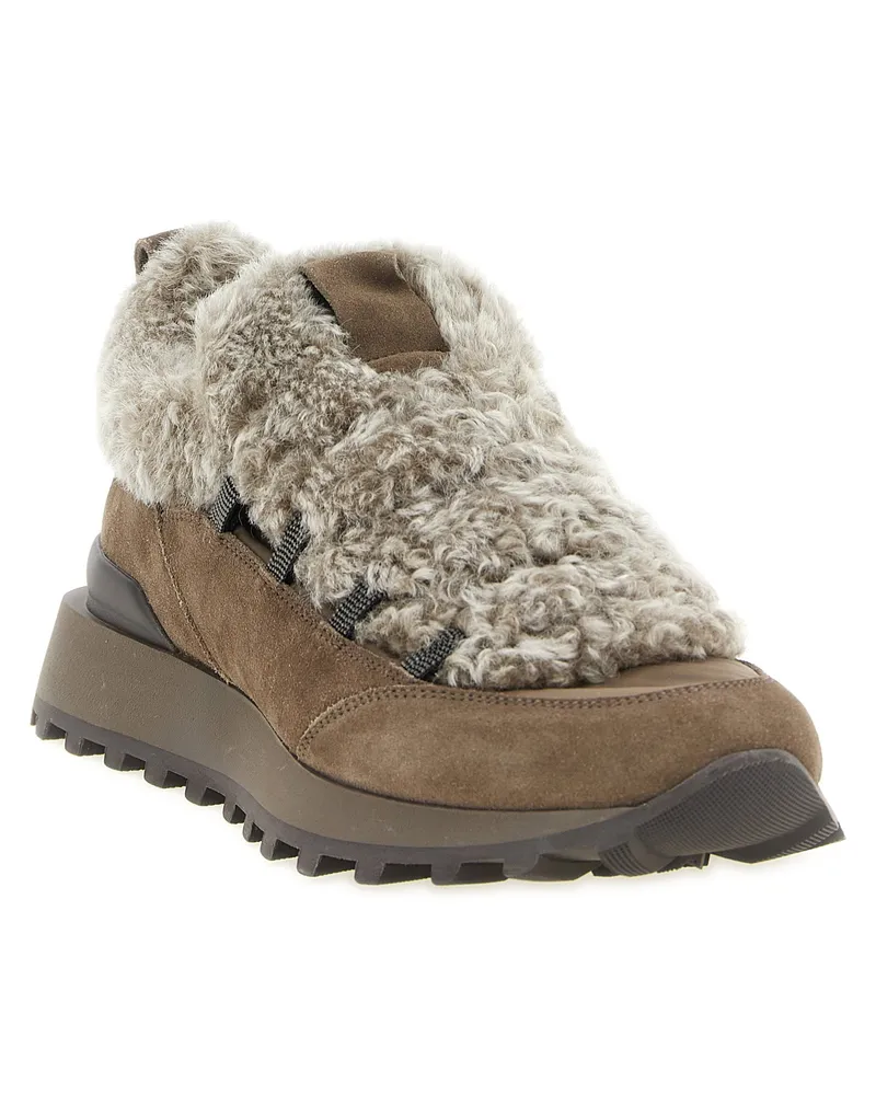 Brunello Cucinelli Monile Sneaker — Taupe Taupe