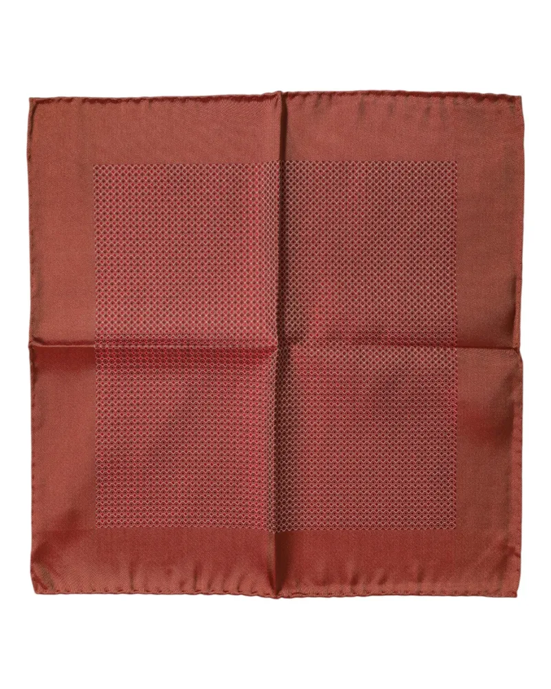 Dolce & Gabbana Orange Silk Square Men Foulard Scarf Orange