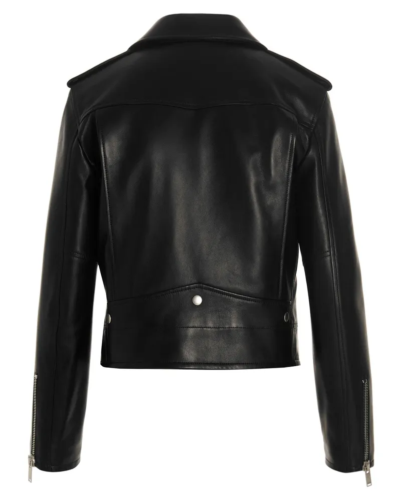 Saint Laurent Leather Motorcycle Jacket — Black Black
