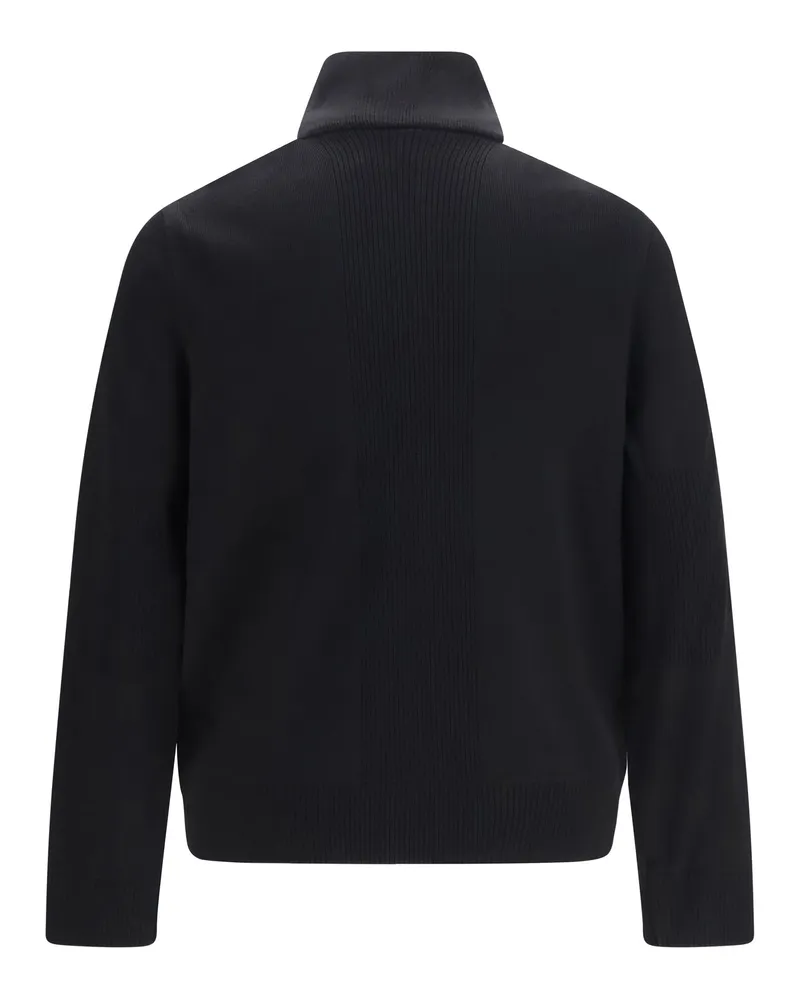 Moose Knuckles Men's Kamet Jacket With High Collar Black-Black Viscose; Polyester Black/black Black