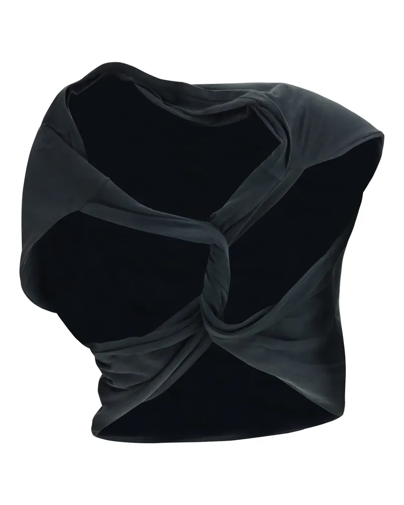 Maison Margiela Asymmetric Draped Jersey Top — Black 