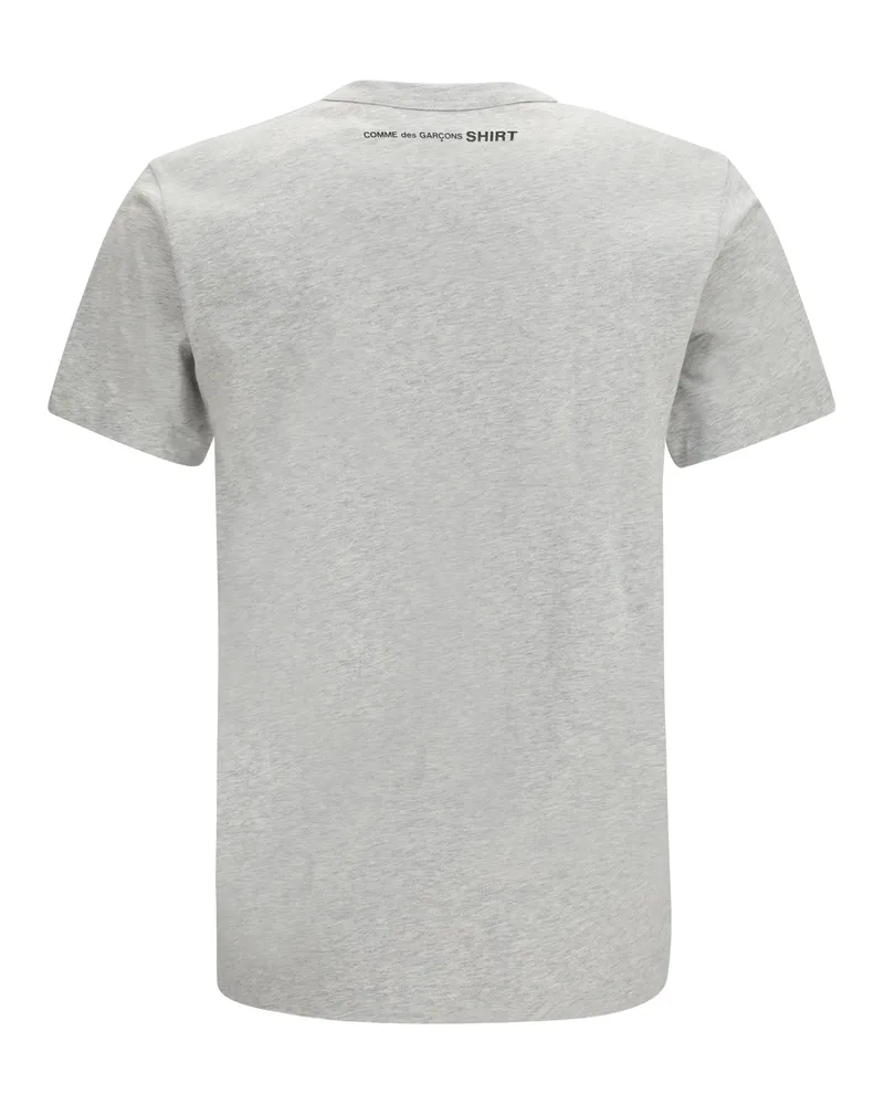Comme des Garçons Men's Short-Sleeve Crewneck T-Shirt Top Grey Cotton T-Shirts And Polos Gray