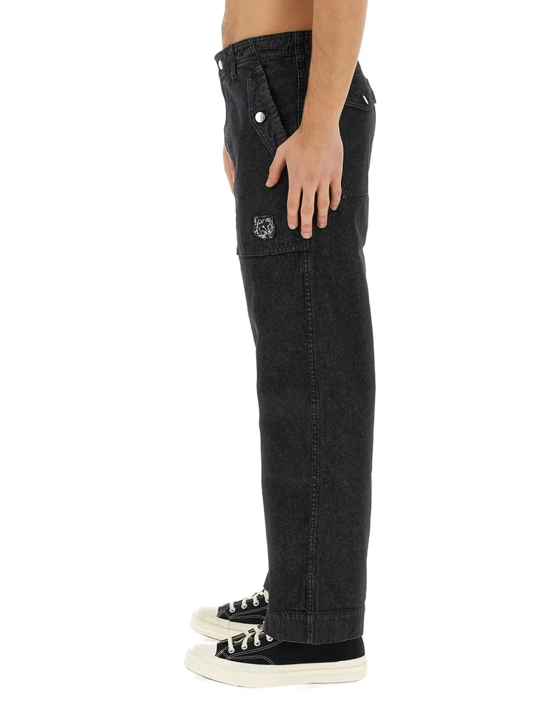 Kitsuné Workwear Cotton Jeans — Black Black