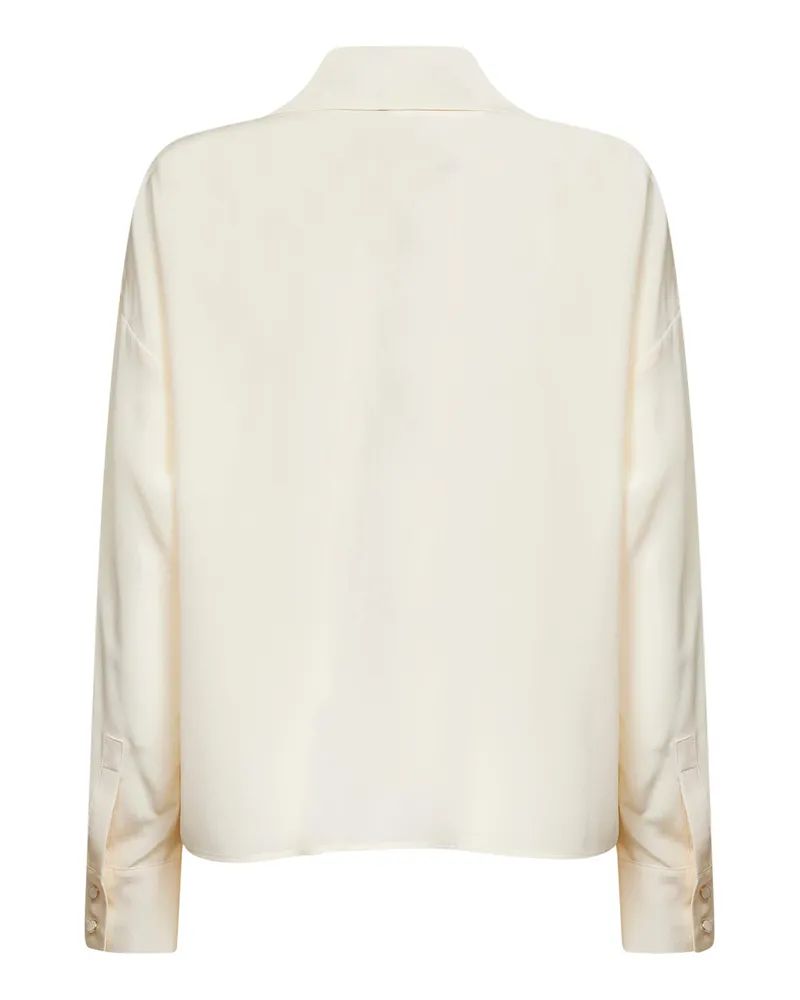 Max Mara Women's Tie Blouse Mstcolono Beige Silk Shirt Beige