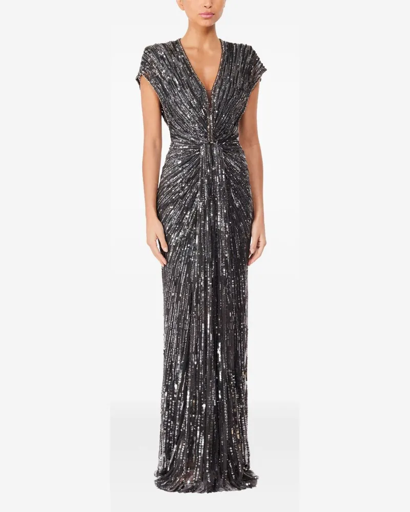 Jenny Packham Women's Dress Zola Grey Polyester Gray
