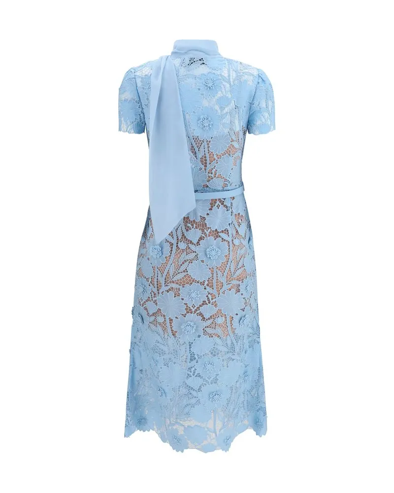 Self-Portrait Women's Blue Polyester Casual Dress Blue