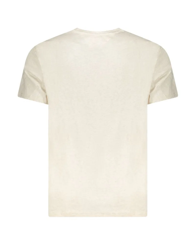 Tommy Hilfiger Logo-Striped Cotton T-Shirt — Beige Beige