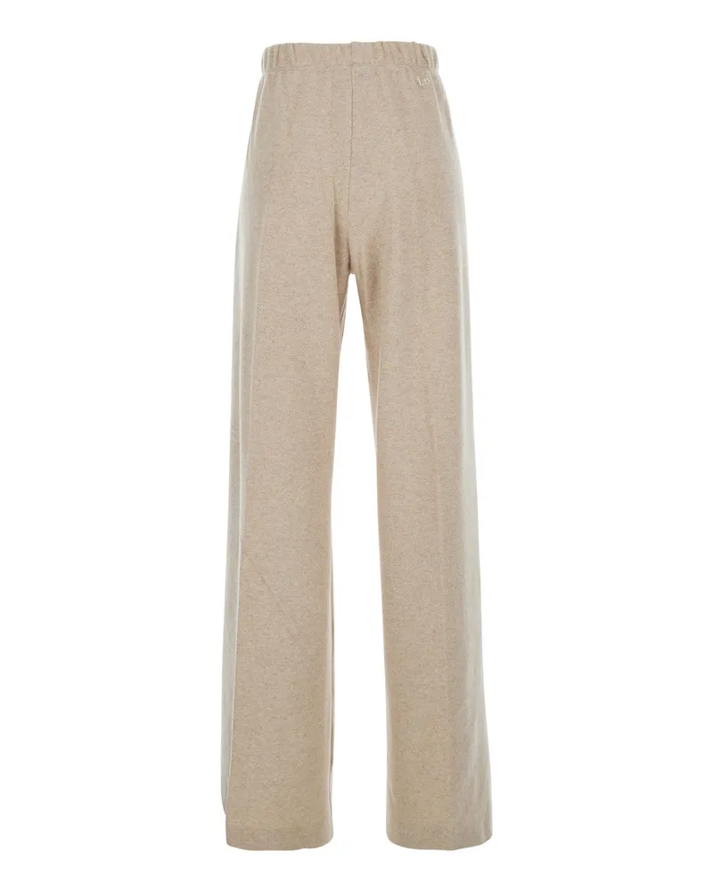 Max Mara Women Beige Trousers With Pleats And Logo Cashmere Beige