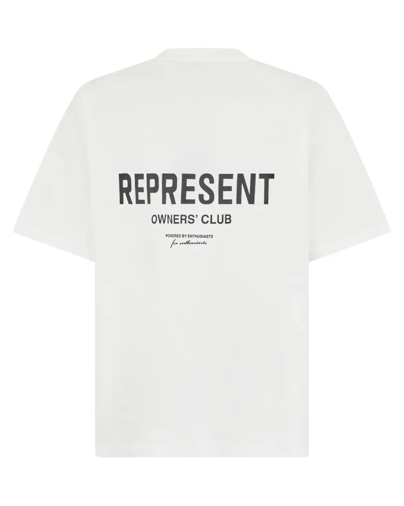 REPRESENT Men's Short-Sleeve Shirt Flat White Cotton T-Shirts And Polos White