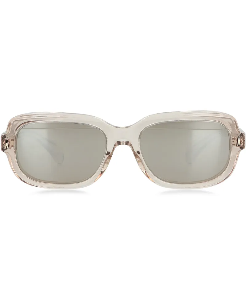 Moncler Men's Suntrap Rectangular Frame Sunglasses Transparent Acetate Clear