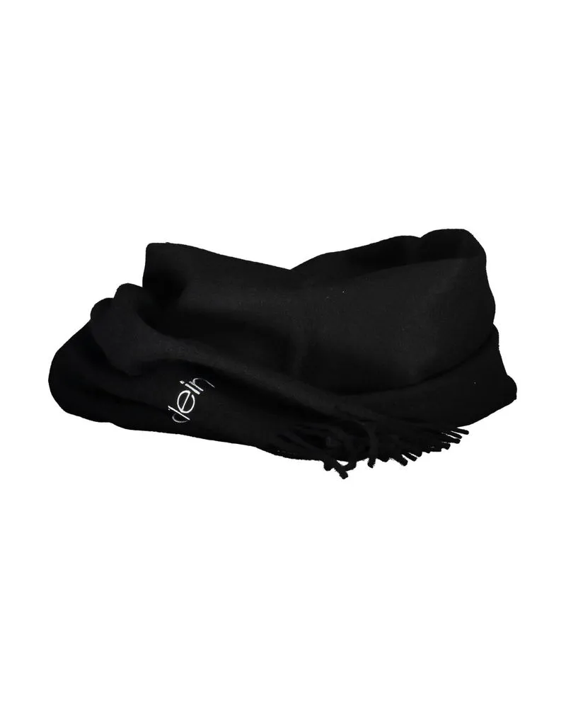 Calvin Klein Acrylic Ribbed Scarf Set — Black Black
